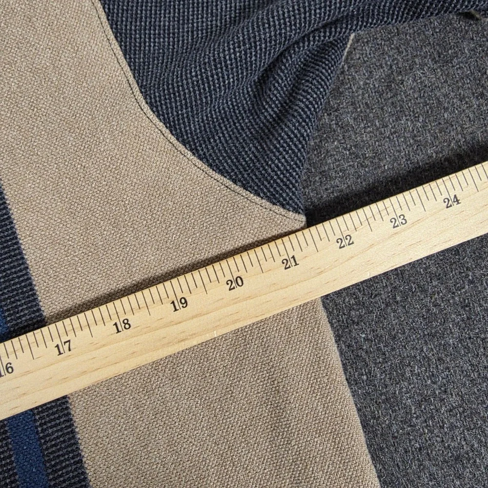 Chaps Ralph Lauren Mens Large Polo Shirt Colorblock Striped‎ Cotton Navy